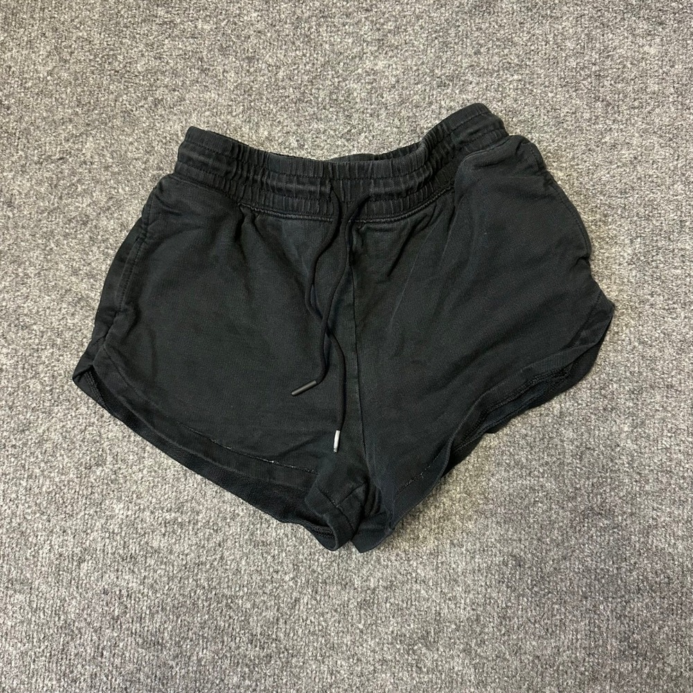 Gymshark Shorts Womens XS Black Athletic Sweat Drawstring Embroidered Logo